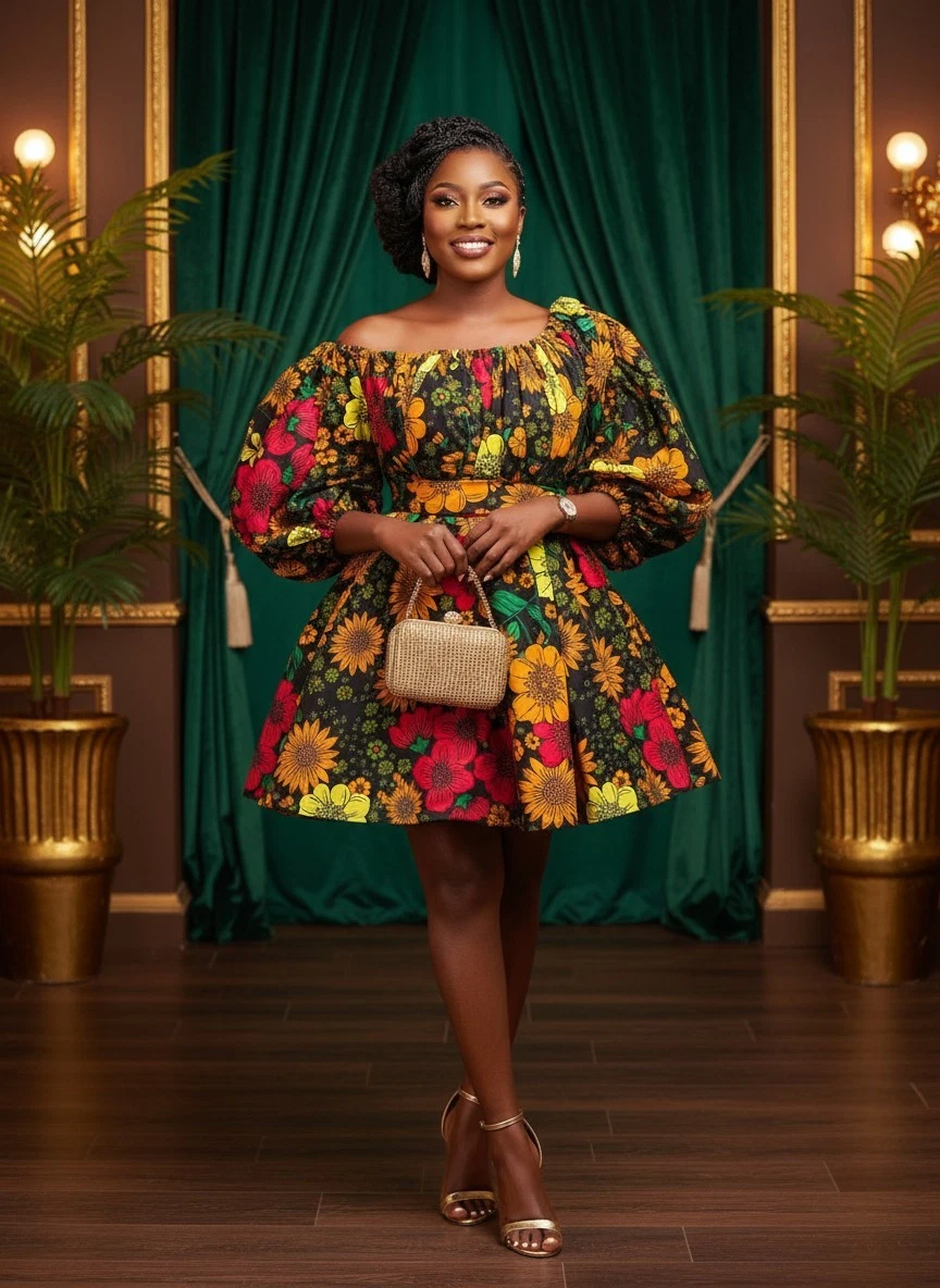 chinese dress ladies Nona collared shirt dress in a bold contemporary African print. – House of  Afrika main image 1