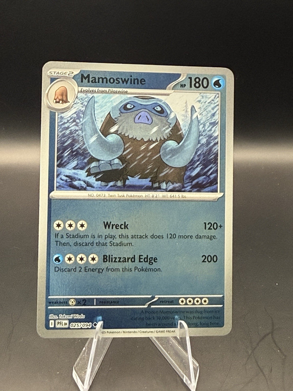 Pokemon ME02: Phantasmal Flames - Mamoswine - Reverse Holo 025/094