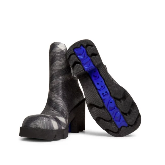 NUEVO EN CAJA - Botas de lluvia Burberry 'Marsh 65MM Check' con tacón de goma, negras - talla 40/ EE. UU. 10 Foto 3 de 4