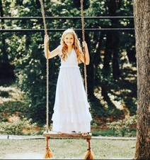 Girls Lace Long Dress Flower Wedding Princess Dress Costume Children sz 10 used