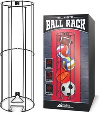 Vertical Ball Storage Rack, Wall-Mounted Garage Sports Equipment 1, Red