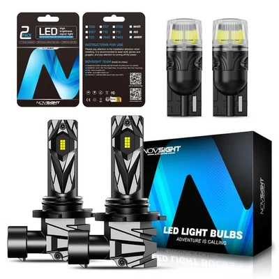 NOVSIGHT 9005 HB3 T10 501 LED Headlight Globes High Bulbs 300% Brighter 30000LM - image 1 of 4