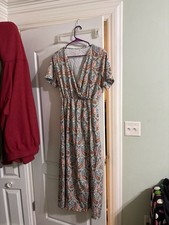 Bohemian Paisley Print V-Neck Short Sleeve Maxi Dress