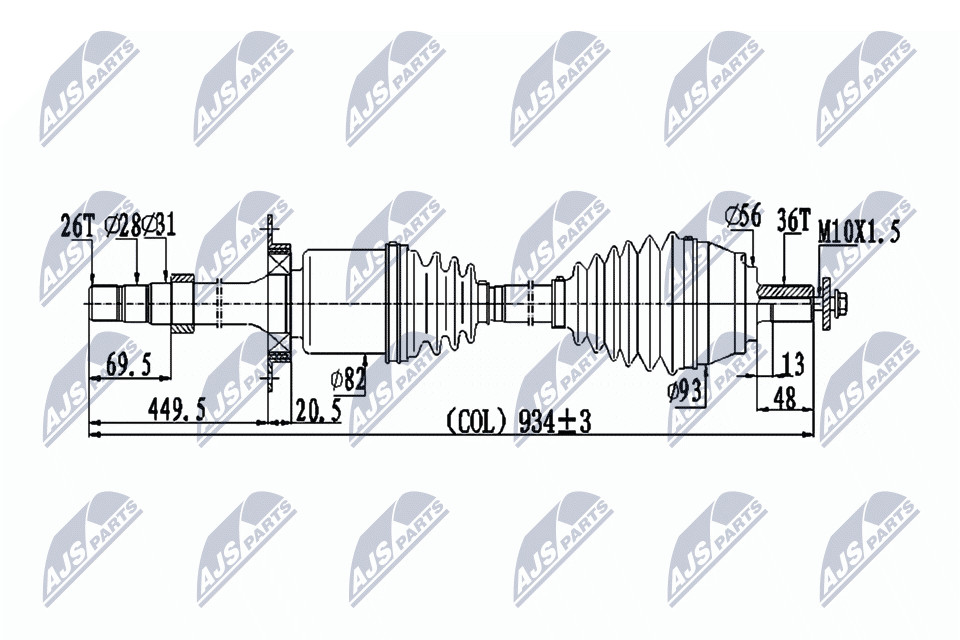Nty Driveshaft For Volvo V40 2.0D2/D3 16- /Front,Right,Atm Tf-71Sc - Image 4