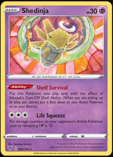 Shedinja - 066/185 - Rare - Moderately Played