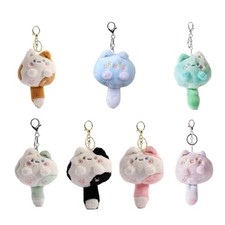 Creative Squeaking Pendant Bag Charm Keychains Stuffed Animal Keyrings