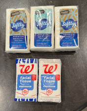 Five loose Walgreens&Signature Pocket Facial Tissue Travel  Single Packs New