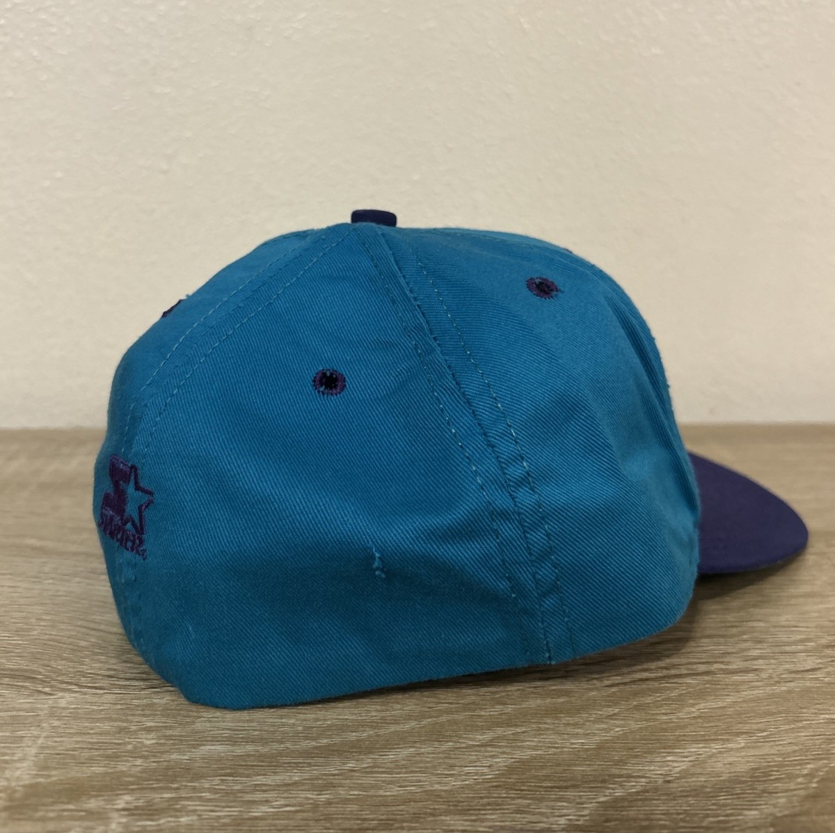 Vintage 90s Starter Logo Hat Cap Teal Purple Size 7 1/8 The
