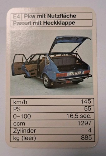 Volkswagen Passat mit Heckklappe - E4 - Einzelkarte - Quartett  (4)