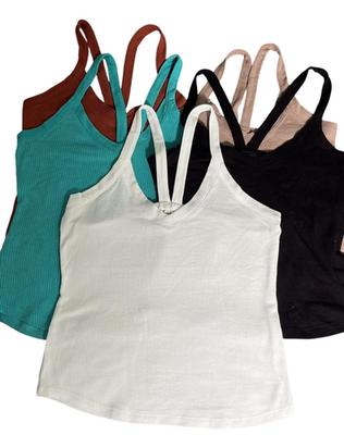 #ad Free People Intimately Camisole Tank Top Womens Small Multicolor Ribbed 5 Pack $29.99