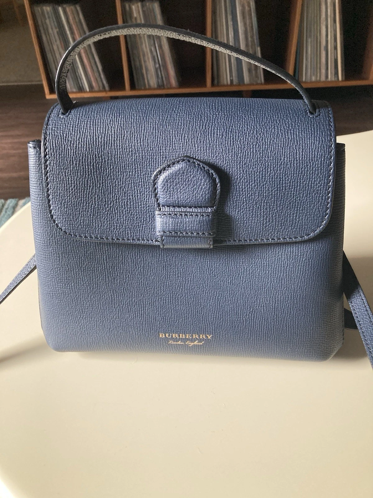 Burberry — Burberry Banner Tote Handbag Women Leather Canvas Shoulder Bag