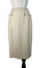 Vintage 90S Valentino Miss V Midi Skirt with back BOW 44/10 small spots ITALY