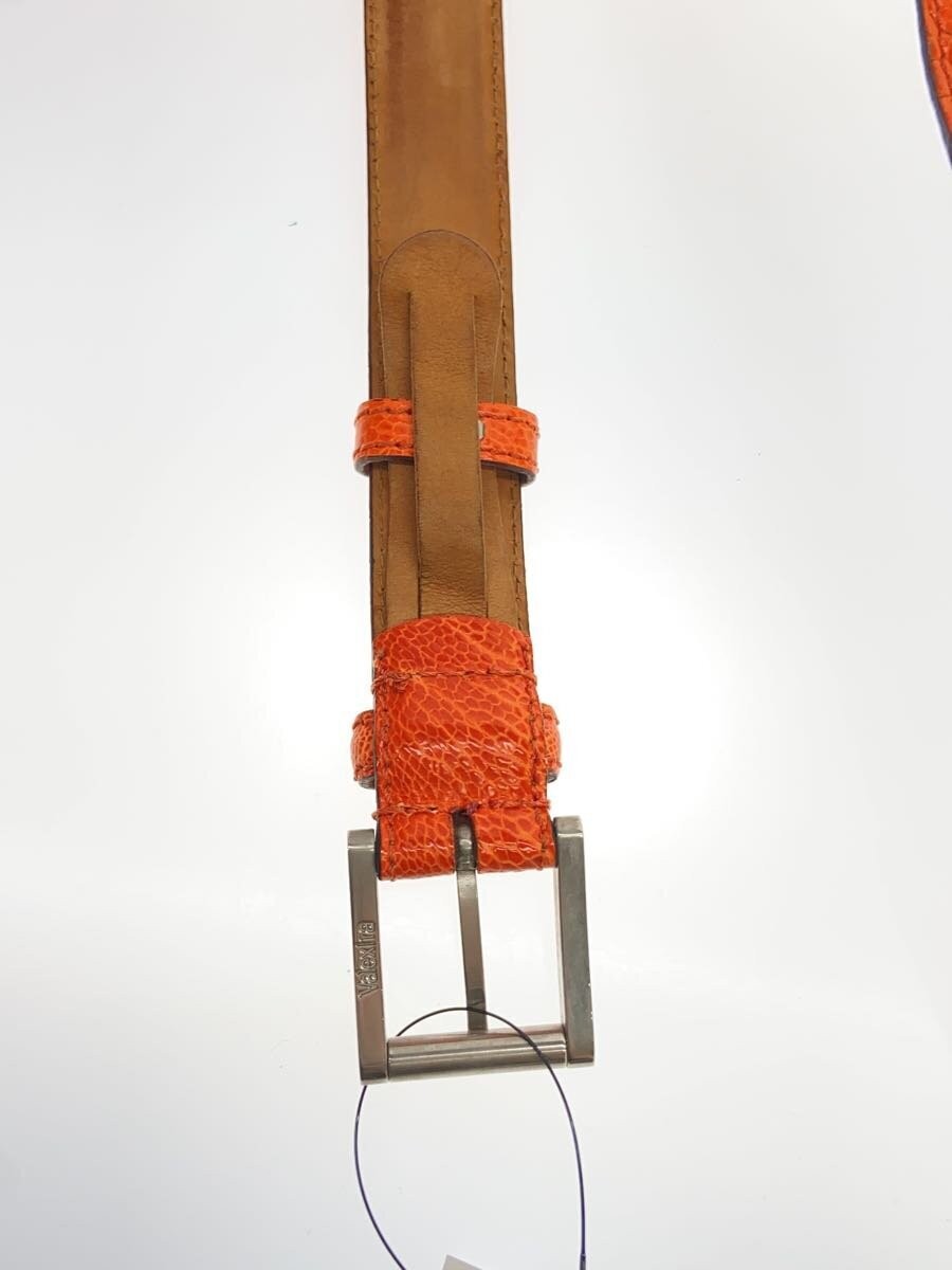 Valextra Python Pattern Leather Belt Orange Men 1… - image 5