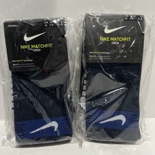 2 Pairs Of Medium Size Nike Matchfit Crew Soccer Socks Color Blue