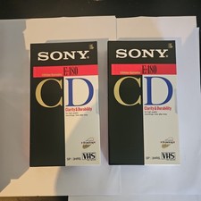 Sony VHS Tapes x 2 CD E-180 PAL SECAM 3 Hours New & Sealed