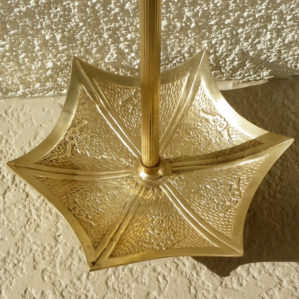 VINTAGE CAST SOLID BRASS UMBRELLA HOLDER STAND ORNATE 28" - Image 4 of 4