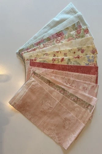 Moda 3 Sisters Fabric Bundle 14 Pieces 1/8 Yard Ea. Florals Checks 1.75 Yard OOP - product listing photo