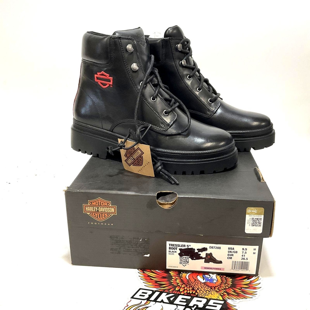 Harley-Davidson レザー ブーツ 8 1/2 US Harley-Davidson Tressler Black Leather Motorcycle Boots Sz 10M