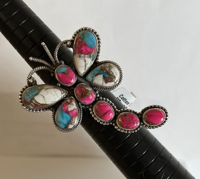Sterling Silber 925 Zuckerwatte Türkis Bonbon Dahlie Größe 7 Libelle Ring 199 $