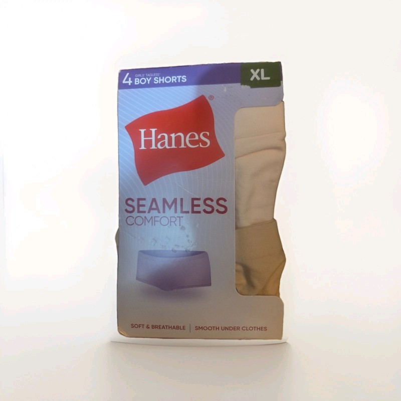 Hanes Boy Shorts Underwear 4 Pack Girls XL (14-16) Seamless Comfort NWT