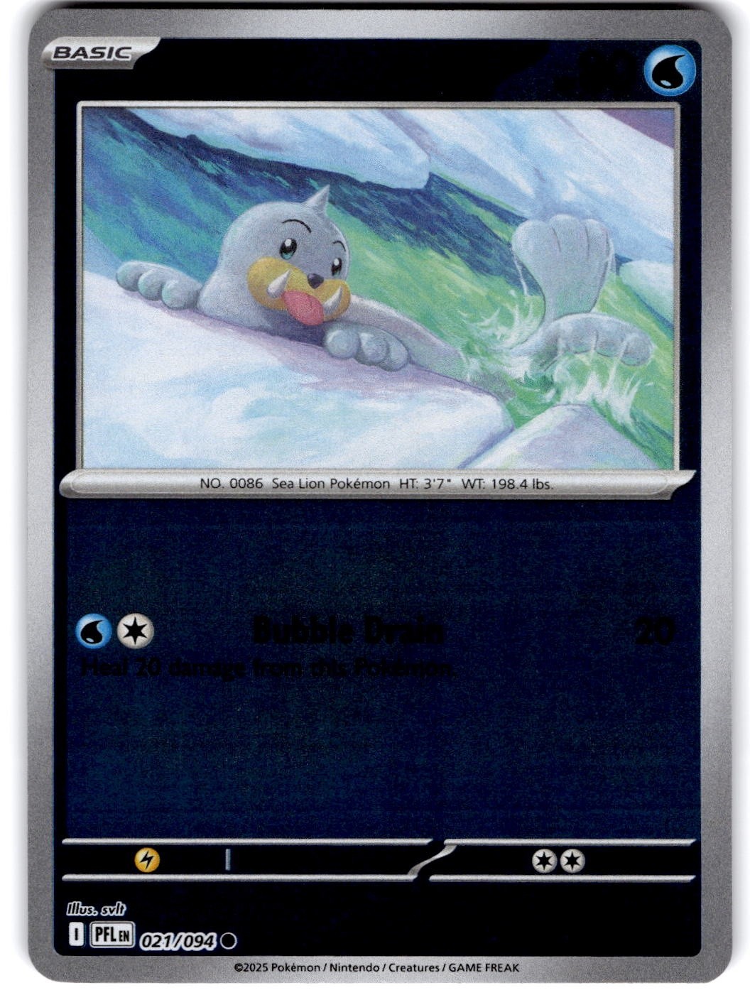 Pokemon Seel Phantasmal Flames 21/94 Reverse Holo Near Mint English