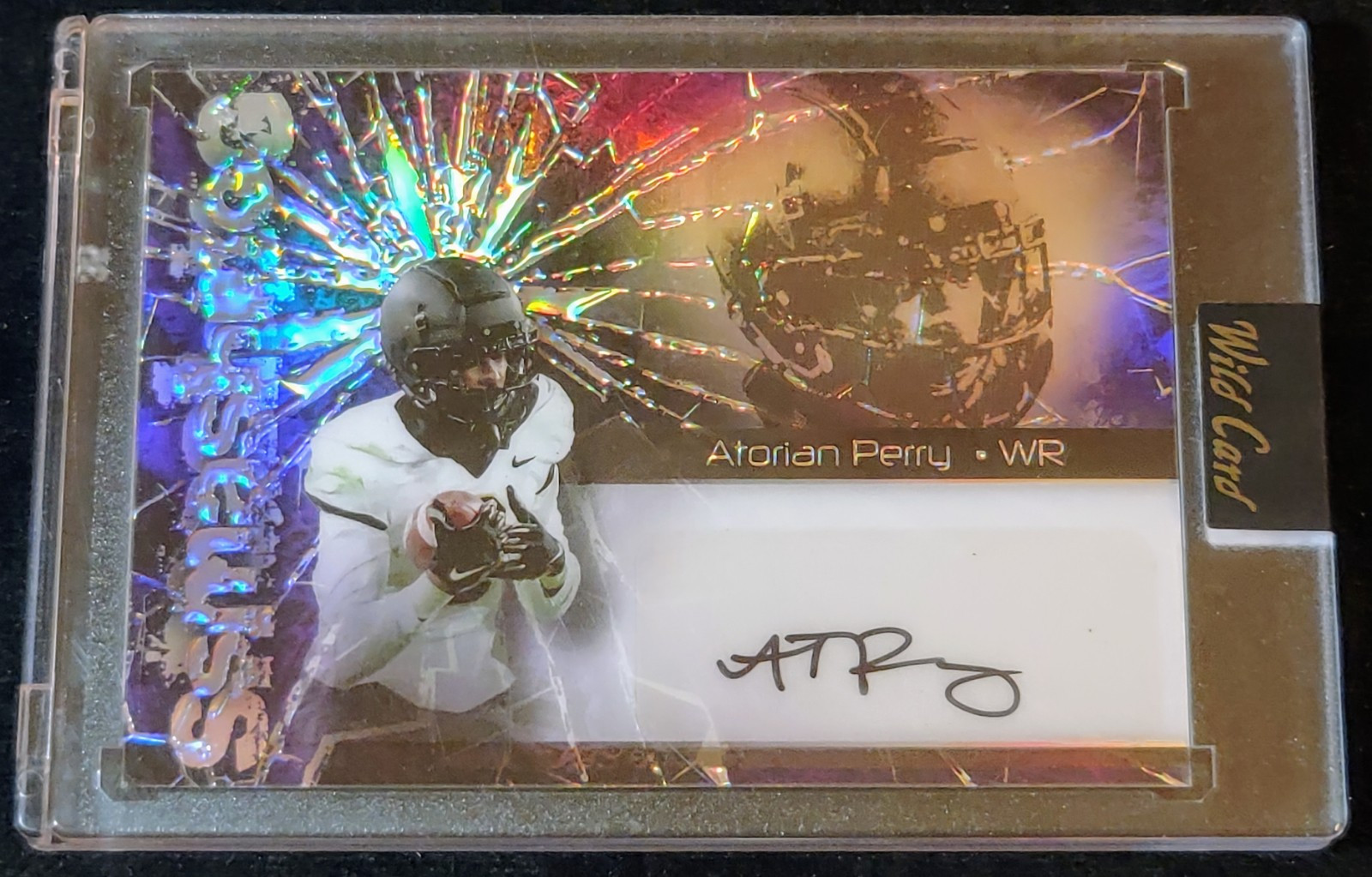 2023 Wildcard Alumination Smashing Purple Rainbow 15/15 Atorian Perry Autographed Rookie Card