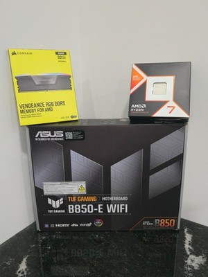 AMD Ryzen 7 9850X3D, ASUS B850-E TUF GAMING AM5, Crucial Pro 32GB DDR5 Bundle