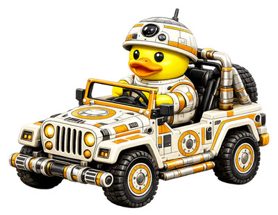 BB-8 Droid Rubber Duck Jeep Sticker Sci-Fi Robot Duck Offroad Decal