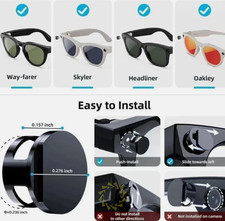 2Pcs LED Light Blocking Covers for Ray-Ban Meta Wayfarer/Skyler/Headliner/Oakley