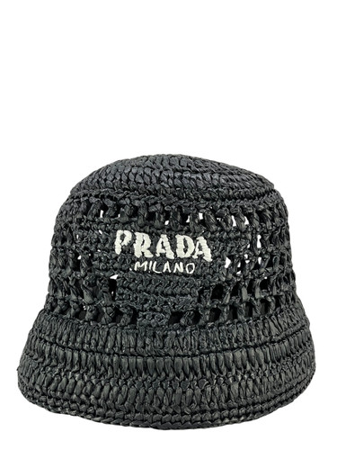 Prada Crochet Raffia Bucket Hat