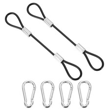 4 Inch Safety Cable Lock 2 Pcs 304 Stainless Steel Security Wire Rope Black