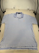 Polo by Ralph Lauren, Short Sleeve, Light Blue  White Striped Polo, Men  s XL
