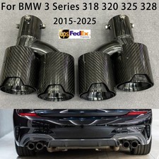 For BMW 3 Series 318 320 325 328 2015-2025 Dual Round Exhaust Tailpipe Tip 63mm