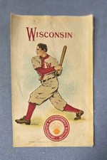 c1910s S22 Murad Cigarettes tobacco silk UNIVERSITY OF WISCONSIN  Baseball Batte