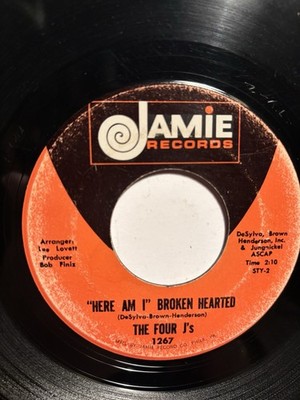 The Four Jays  Here I Am Broken Hearted  Jamie 7  45 VG+