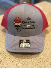 Richardson 112 Trucker Cap Hat Mesh Snapback Gray Red Snap-On Embroidered