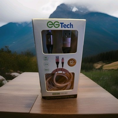 EG Tech 12ft Micro Charging Cable Red/Pink New