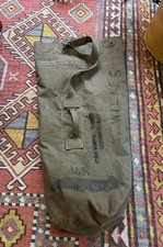 Original WWII US Army Tweedies 1944 Green Canvas Military Bag