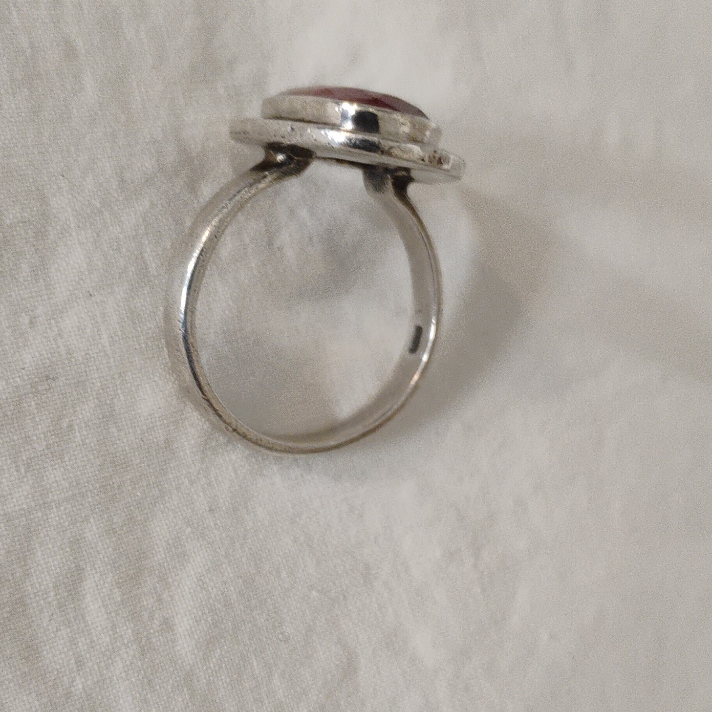 Sterling Silver Rough Cut Ruby Ring - image 3