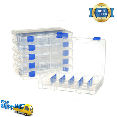 Flambeau 4007 Tackle Box, 6 Pack Clear Plastic Organizer Tray, 24 Compartments