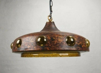 Nanny Still McKinney Pendant Lamp Glass & Oxidized Copper Vintage