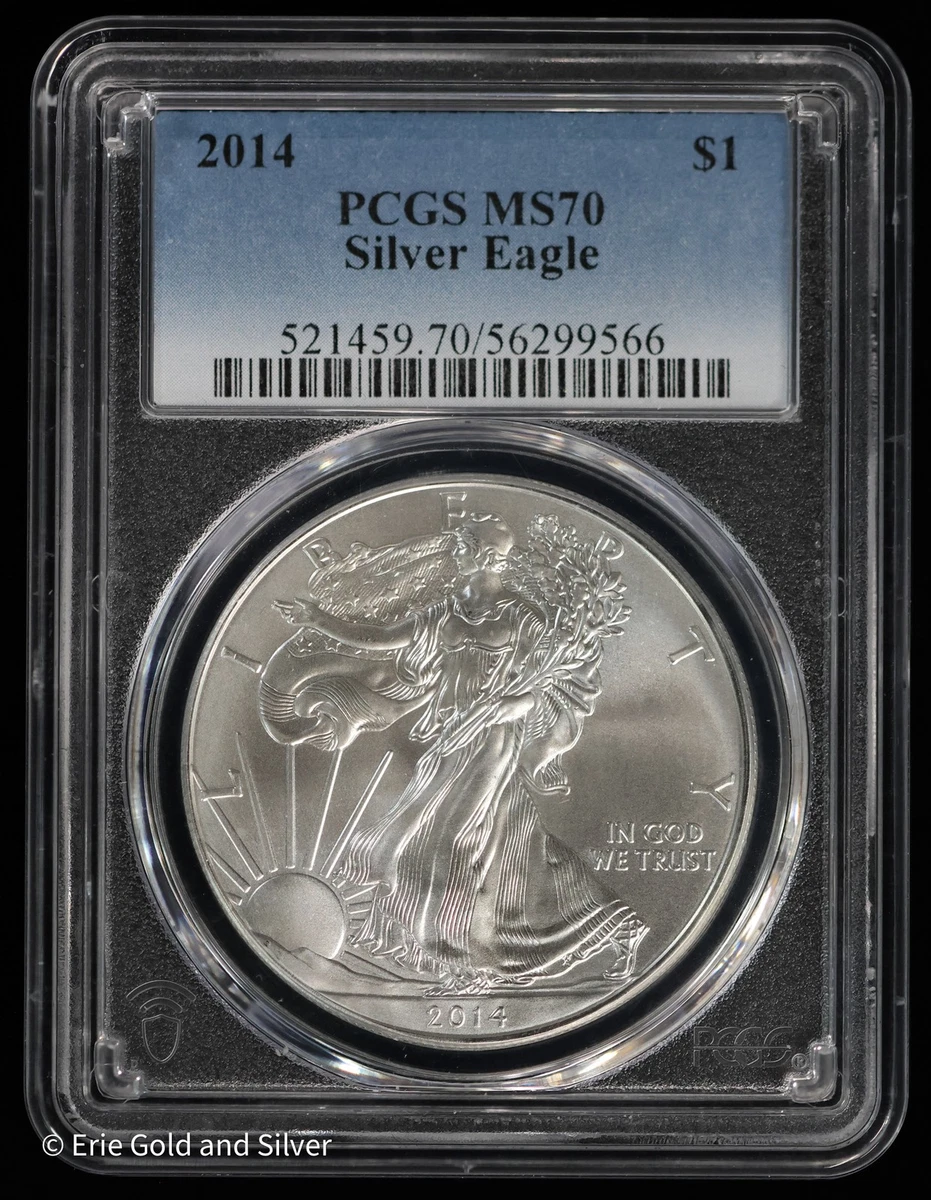 25+ American Eagle MS 70 Graded 2014 Silver Bullion Coins for sale