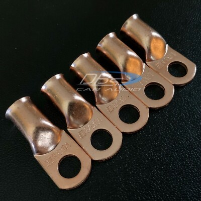 5x 1/0 Gauge 3/8'' Hole Copper Wire Ring Terminal Lugs Battery Cable Connectors