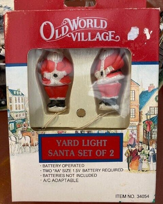 Old World Village Yard Light Santa Set of 2 Item # 34054