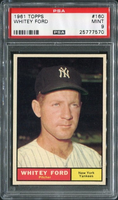 1961 Topps 160 Whitey Ford HOF Yankees PSA 9 25777570