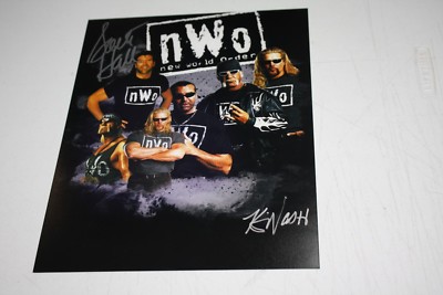 NWO WCW OUTSIDERS KEVIN NASH & SCOTT HALL DUAL SIGNED 11X14 PHOTO