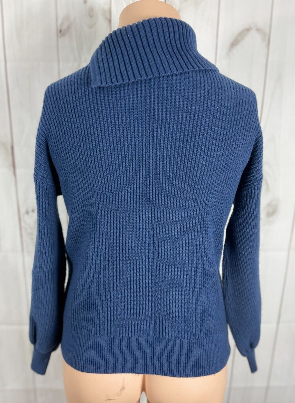 Talbots Solid Blue Turtleneck Ribbed Long Sleeve … - image 5