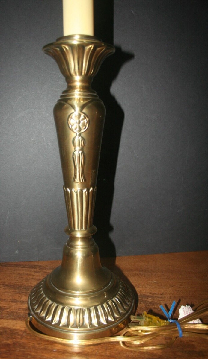 Solid Brass Table Lamp & Finial Contemporary Mid-Century