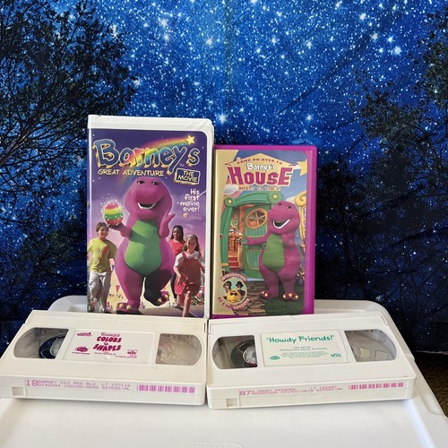 Barney VHS Lot x4 Colors & Shapes Friends! House Great