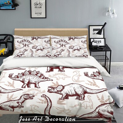 3D Two Color Dinosaur Pattern Quilt Cover Set Bedding Sets Pillowcases 64